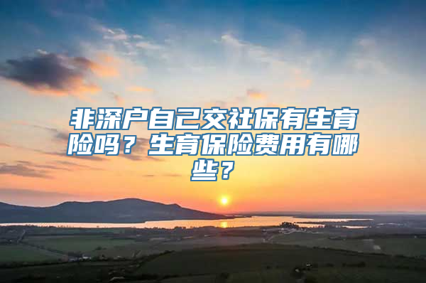 非深户自己交社保有生育险吗？生育保险费用有哪些？