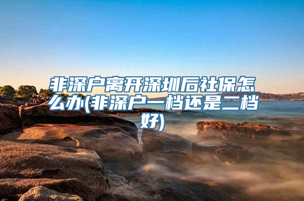 非深户离开深圳后社保怎么办(非深户一档还是二档好)