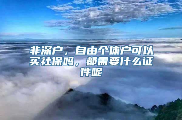 非深户，自由个体户可以买社保吗，都需要什么证件呢