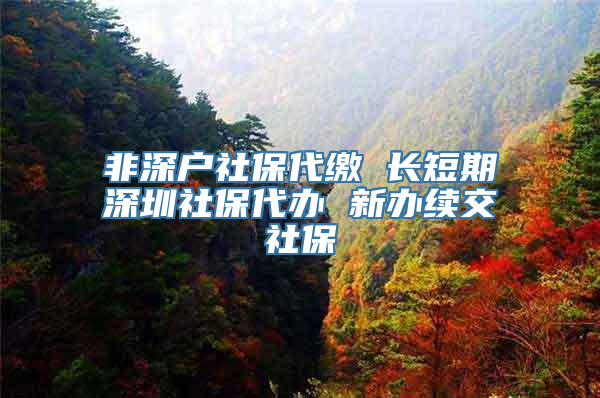 非深户社保代缴 长短期深圳社保代办 新办续交社保