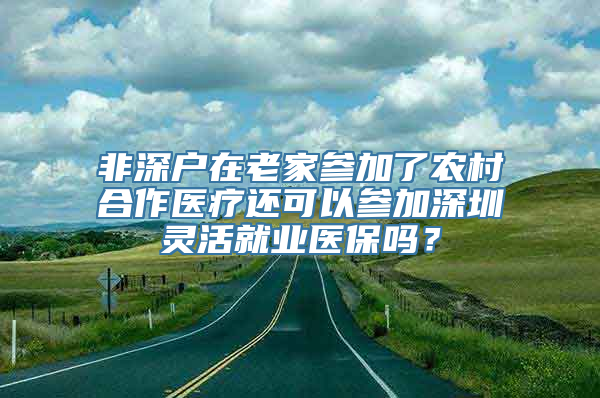 非深户在老家参加了农村合作医疗还可以参加深圳灵活就业医保吗？