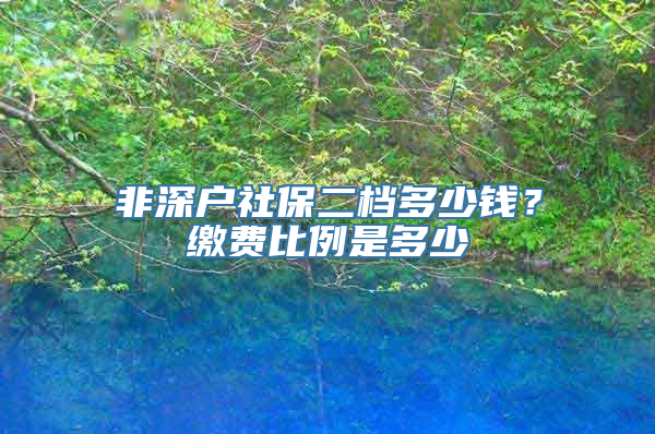 非深户社保二档多少钱？缴费比例是多少