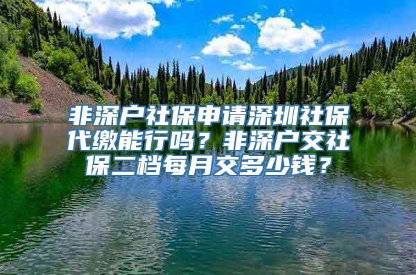 非深户社保申请深圳社保代缴能行吗？非深户交社保二档每月交多少钱？