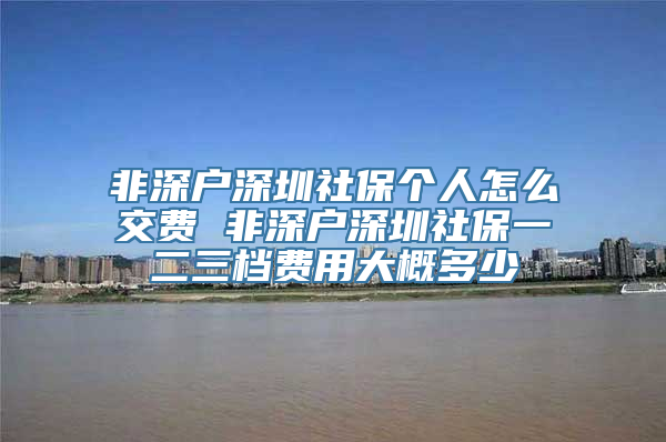 非深户深圳社保个人怎么交费 非深户深圳社保一二三档费用大概多少