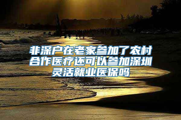 非深户在老家参加了农村合作医疗还可以参加深圳灵活就业医保吗