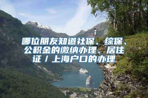 哪位朋友知道社保、综保、公积金的缴纳办理、居住证／上海户口的办理