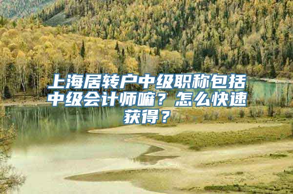 上海居转户中级职称包括中级会计师嘛？怎么快速获得？