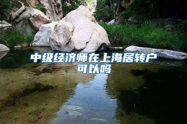 中级经济师在上海居转户可以吗