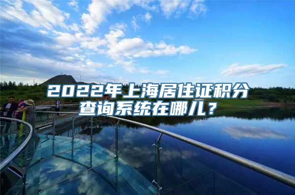 2022年上海居住证积分查询系统在哪儿？