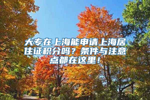 大专在上海能申请上海居住证积分吗？条件与注意点都在这里！