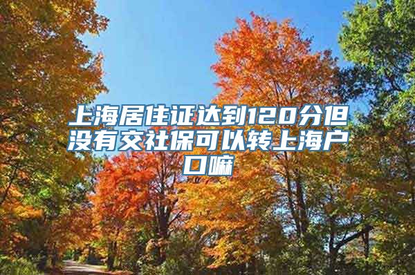 上海居住证达到120分但没有交社保可以转上海户口嘛