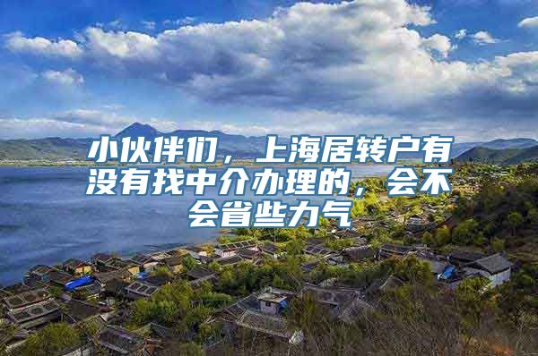 小伙伴们，上海居转户有没有找中介办理的，会不会省些力气