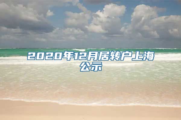 2020年12月居转户上海公示