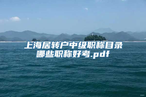 上海居转户中级职称目录哪些职称好考.pdf