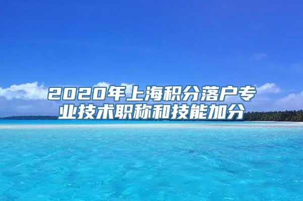 2020年上海积分落户专业技术职称和技能加分