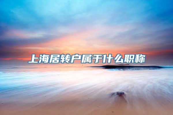 上海居转户属于什么职称