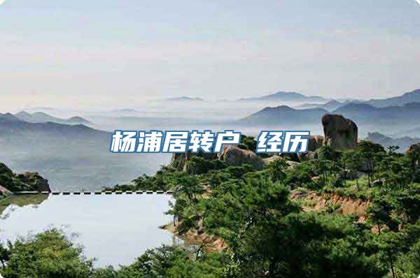 杨浦居转户 经历