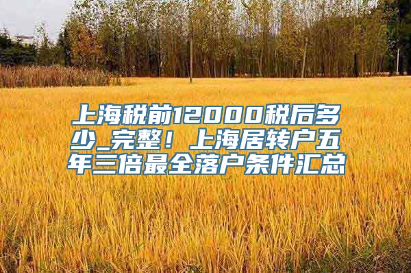 上海税前12000税后多少_完整！上海居转户五年三倍最全落户条件汇总