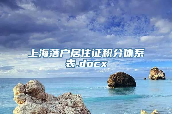 上海落户居住证积分体系表.docx