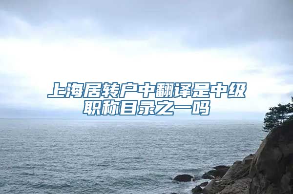 上海居转户中翻译是中级职称目录之一吗