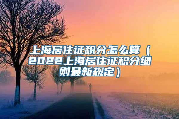 上海居住证积分怎么算（2022上海居住证积分细则最新规定）