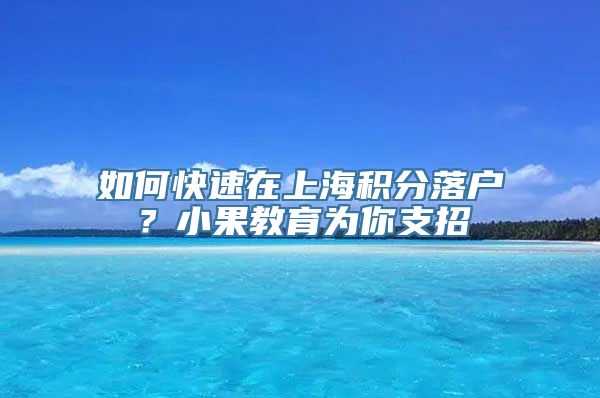 如何快速在上海积分落户？小果教育为你支招