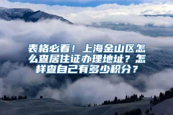 表格必看！上海金山区怎么查居住证办理地址？怎样查自己有多少积分？