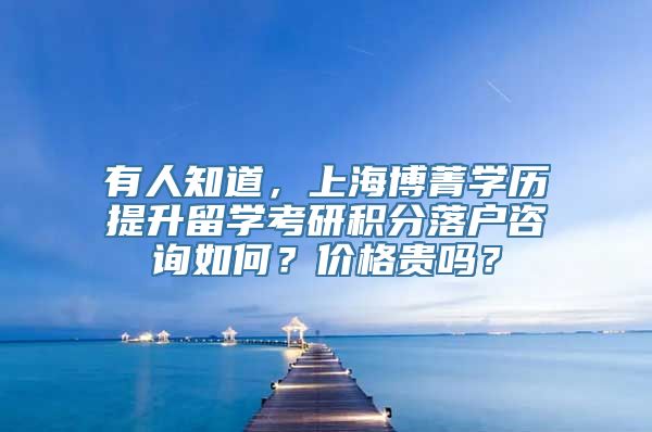 有人知道，上海博菁学历提升留学考研积分落户咨询如何？价格贵吗？