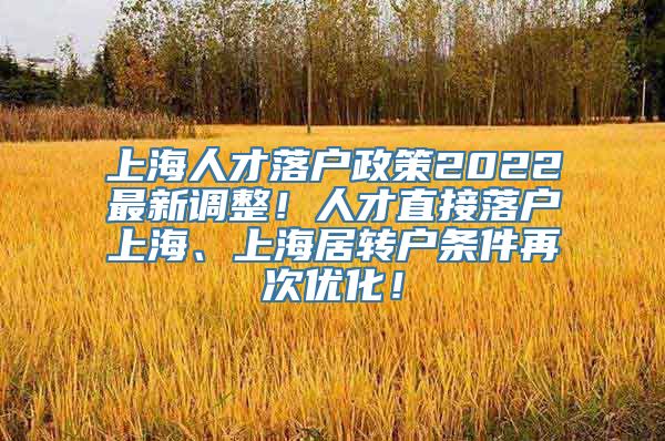 上海人才落户政策2022最新调整！人才直接落户上海、上海居转户条件再次优化！