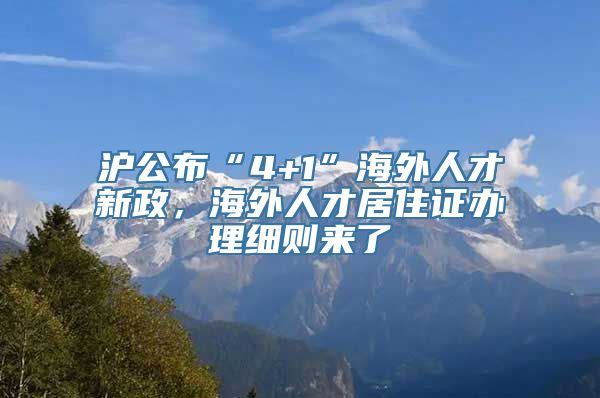 沪公布“4+1”海外人才新政，海外人才居住证办理细则来了→