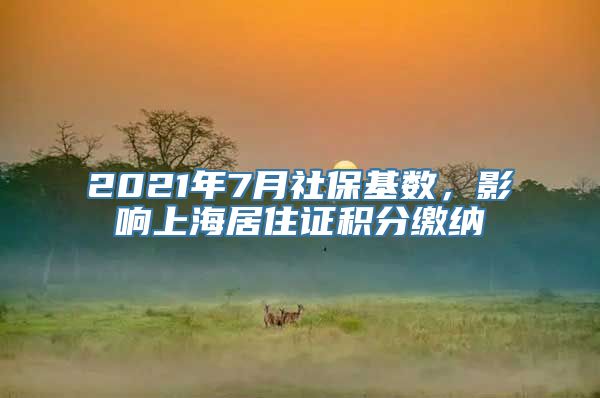 2021年7月社保基数，影响上海居住证积分缴纳