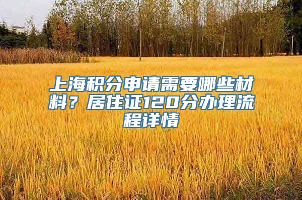 上海积分申请需要哪些材料？居住证120分办理流程详情