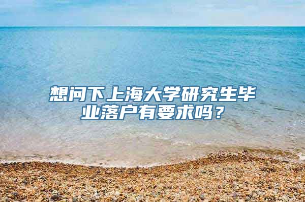 想问下上海大学研究生毕业落户有要求吗？