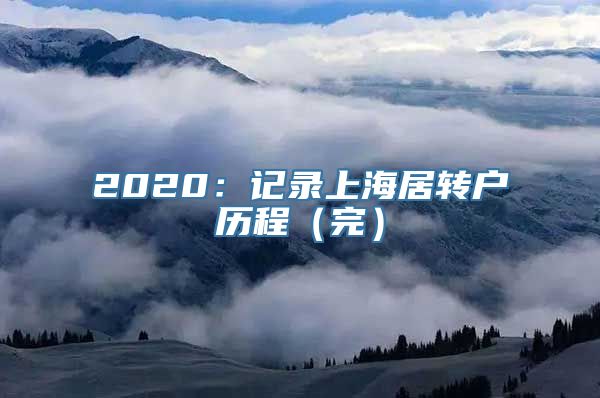 2020：记录上海居转户历程（完）