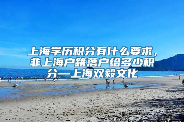 上海学历积分有什么要求，非上海户籍落户给多少积分—上海双毅文化