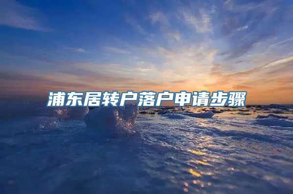 浦东居转户落户申请步骤