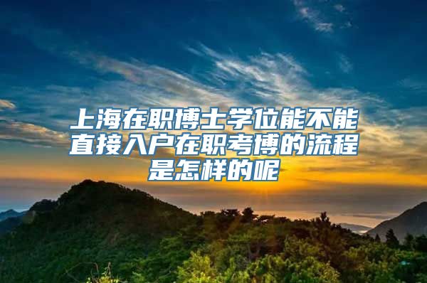 上海在职博士学位能不能直接入户在职考博的流程是怎样的呢