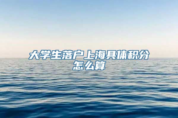 大学生落户上海具体积分怎么算