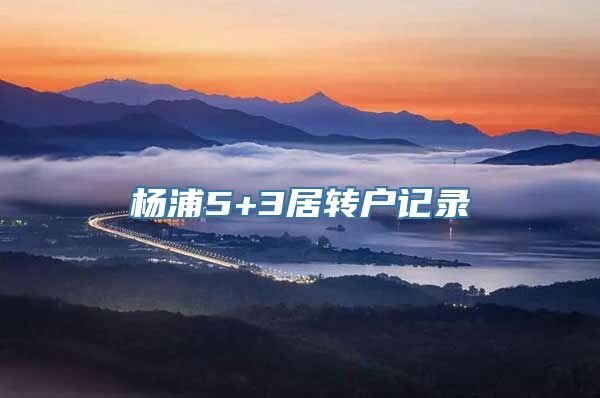 杨浦5+3居转户记录