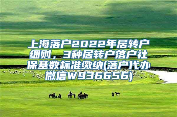 上海落户2022年居转户细则，3种居转户落户社保基数标准缴纳(落户代办微信W936656)