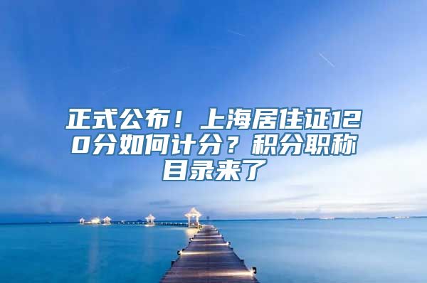 正式公布！上海居住证120分如何计分？积分职称目录来了