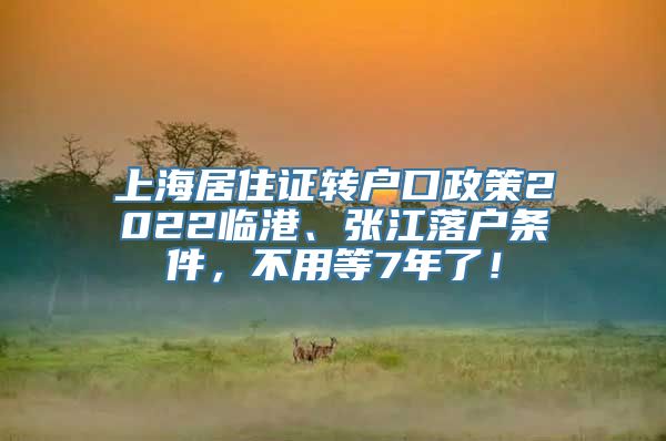 上海居住证转户口政策2022临港、张江落户条件，不用等7年了！