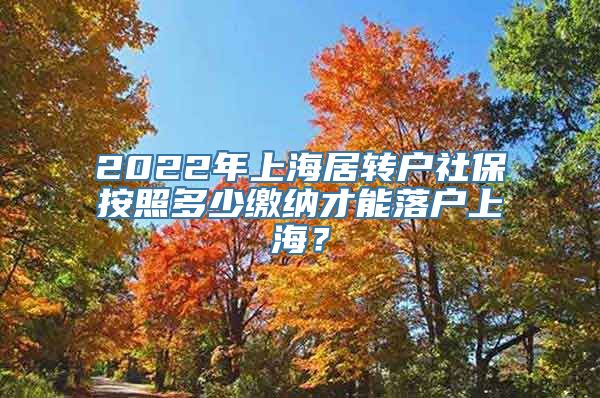 2022年上海居转户社保按照多少缴纳才能落户上海？