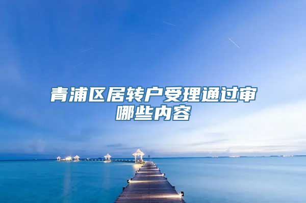 青浦区居转户受理通过审哪些内容