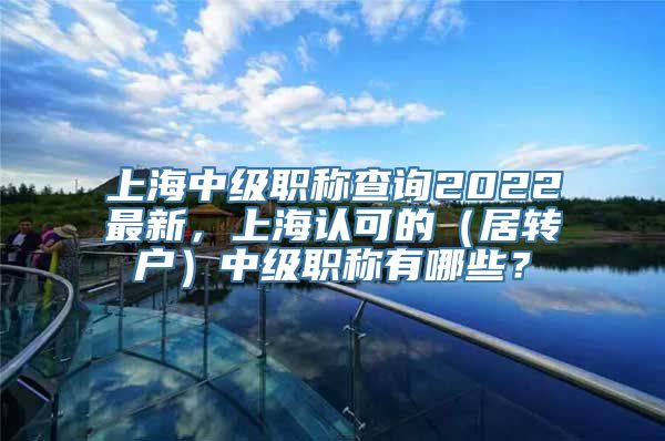 上海中级职称查询2022最新，上海认可的（居转户）中级职称有哪些？