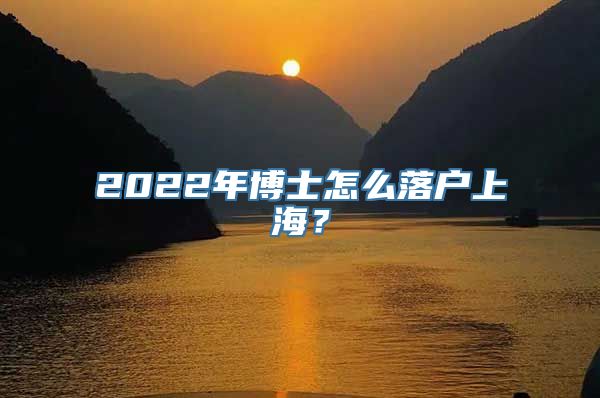 2022年博士怎么落户上海？