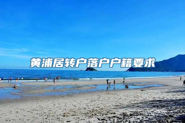 黄浦居转户落户户籍要求