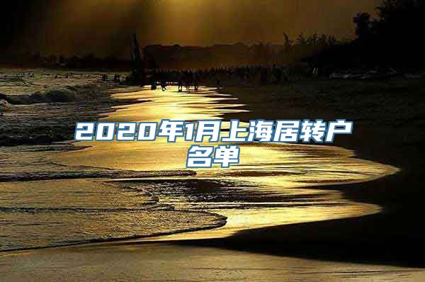 2020年1月上海居转户名单