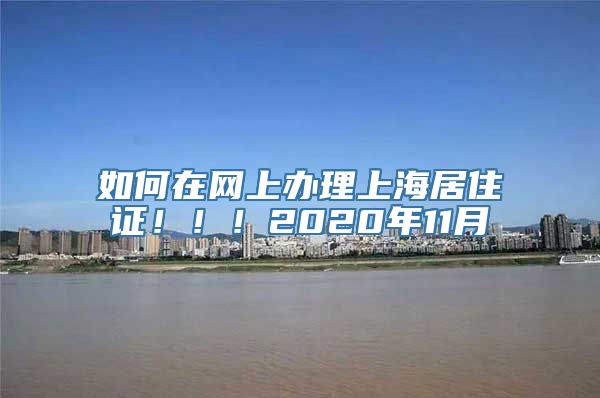 如何在网上办理上海居住证！！！2020年11月