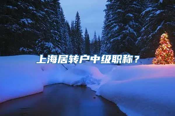 上海居转户中级职称？